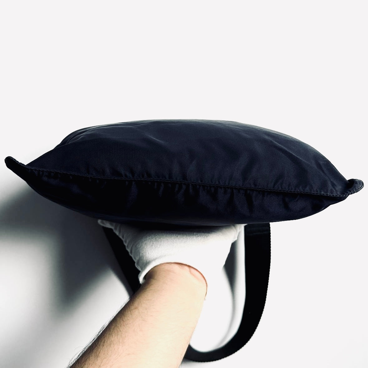 Prada Navy Blue Tessuto Classic Monogram Logo Nylon Shoulder Sling Bag
