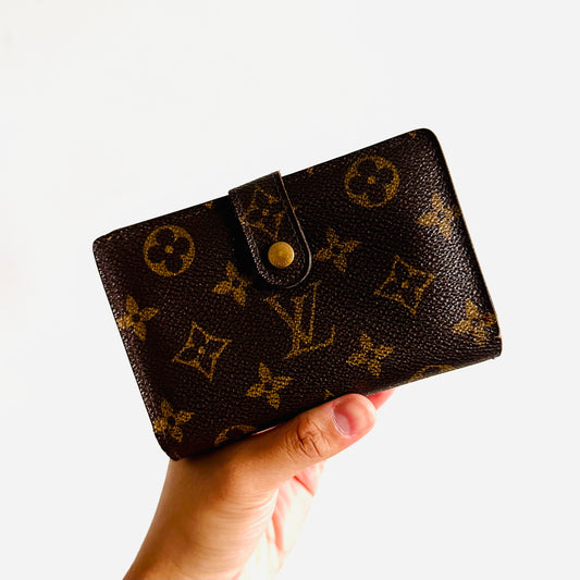 Louis Vuitton LV GHW Porte Monnaie Monogram Logo Compact Flap Bifold Wallet