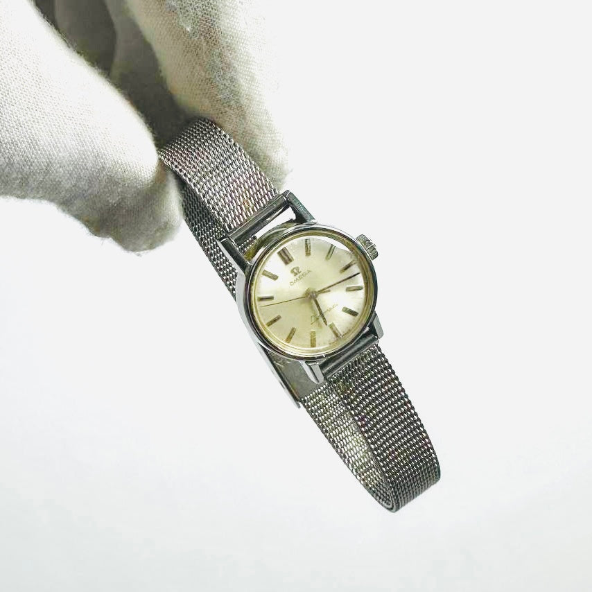 Omega Ladymatic White Round Dial Stainless Steel Automatic 19MM Vintage Watch