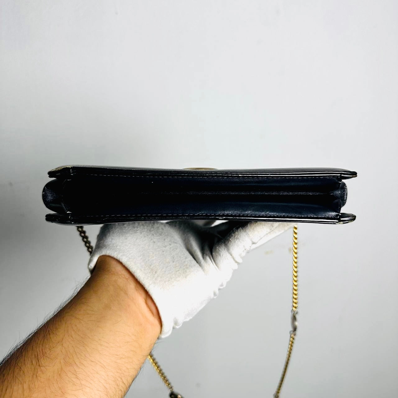 Christian Dior CD Black GHW Monogram Logo Leather Vintage Flap Shoulder Sling Bag