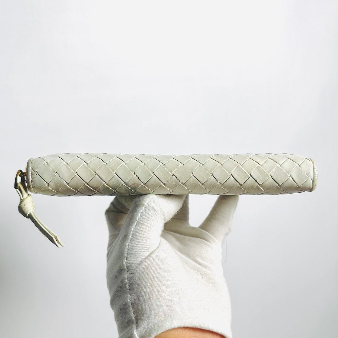 Bottega Veneta BV Continental White GHW Intrecciato Nappa Woven Leather Zip Around Zippy Long Wallet