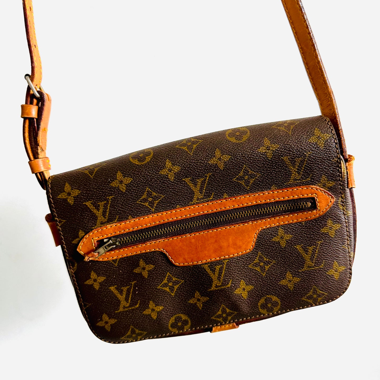 Louis Vuitton LV Saint Germain Monogram Logo GHW Vintage Flap Shoulder Sling Bag