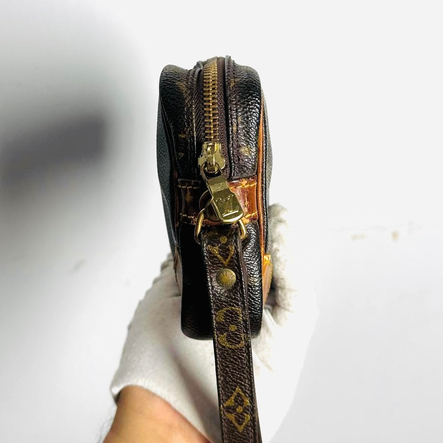 Louis Vuitton LV Marly Dragonne Monogram Logo GHW Vintage Wrislet Clutch Case Pouch