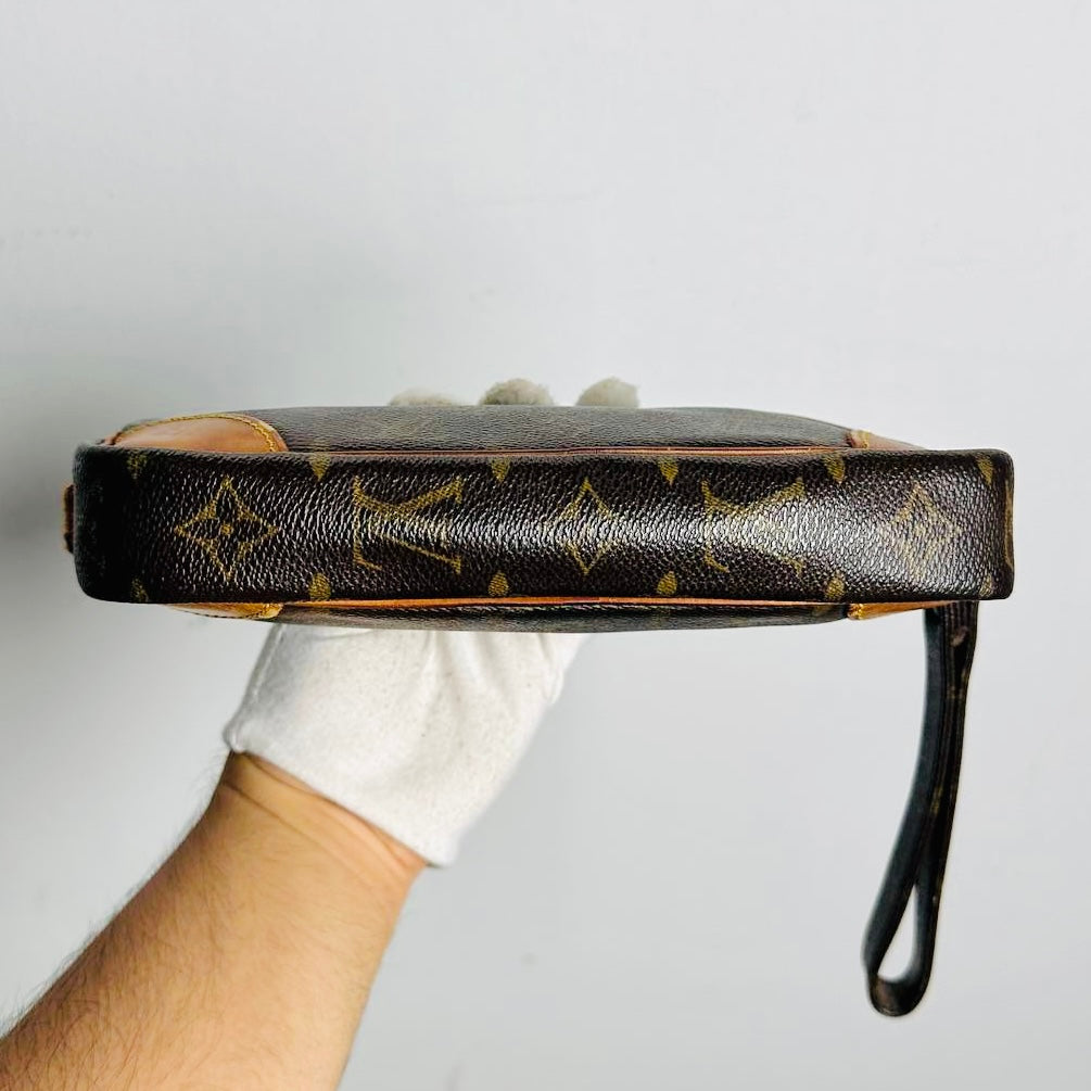 Louis Vuitton LV Marly Dragonne Monogram Logo GHW Vintage Wrislet Clutch Case Pouch