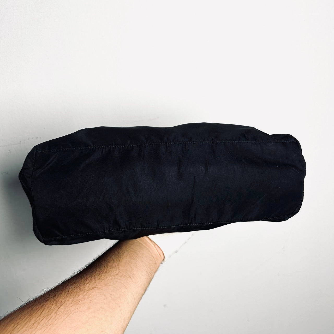 Prada Black Tessuto Classic Monogram Logo Shopper City Nylon Shoulder Tote Bag