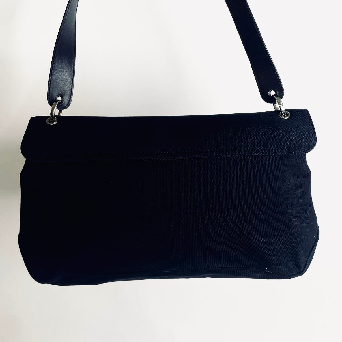 Salvatore Ferragamo Black Vara Bow Monogram Logo Hobo Baguette Flap Shoulder Bag