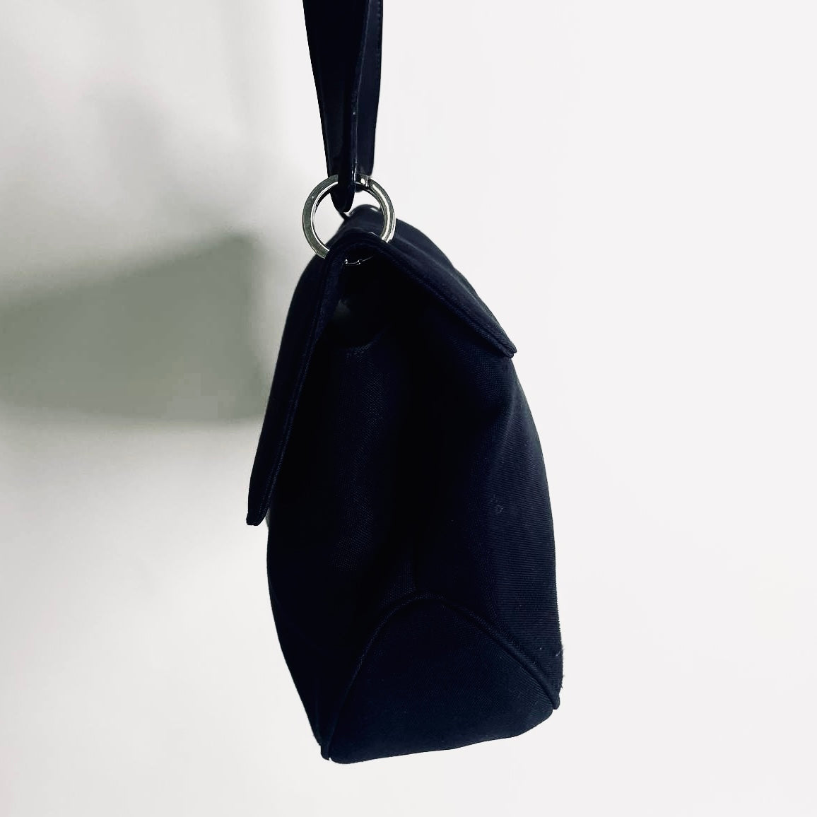 Salvatore Ferragamo Black Vara Bow Monogram Logo Hobo Baguette Flap Shoulder Bag