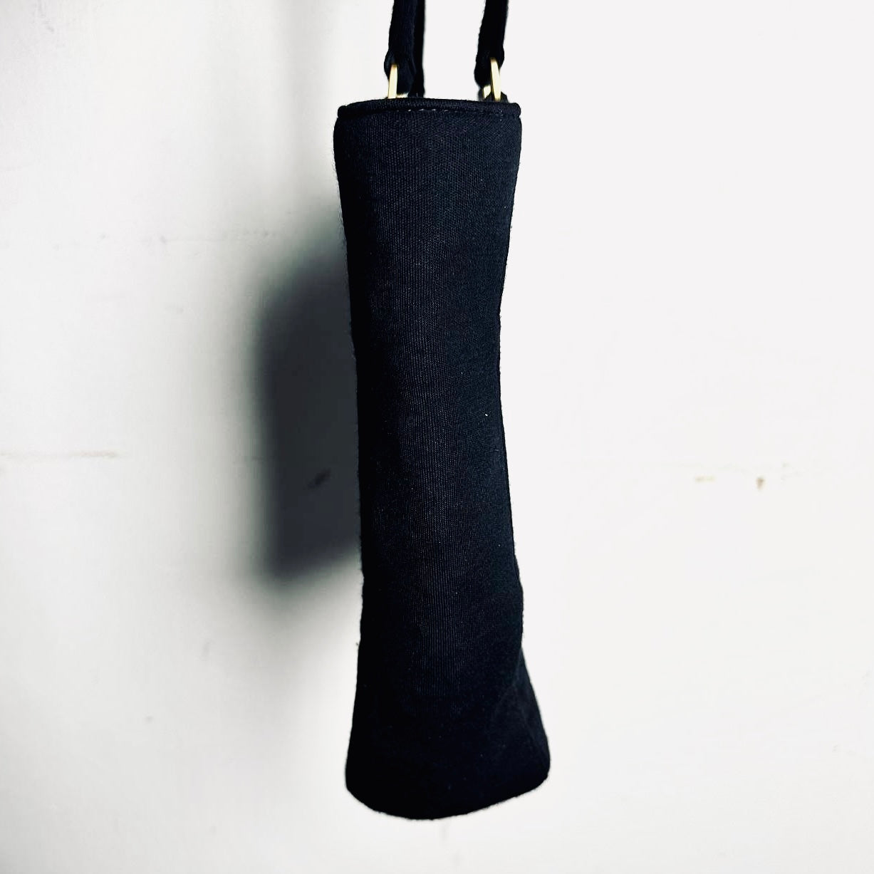 Chanel Black GHW Giant CC Monogram Logo Chocolate Bar Quilted Jersey Fabric Vintage Shopper Shoulder Tote Bag 7s