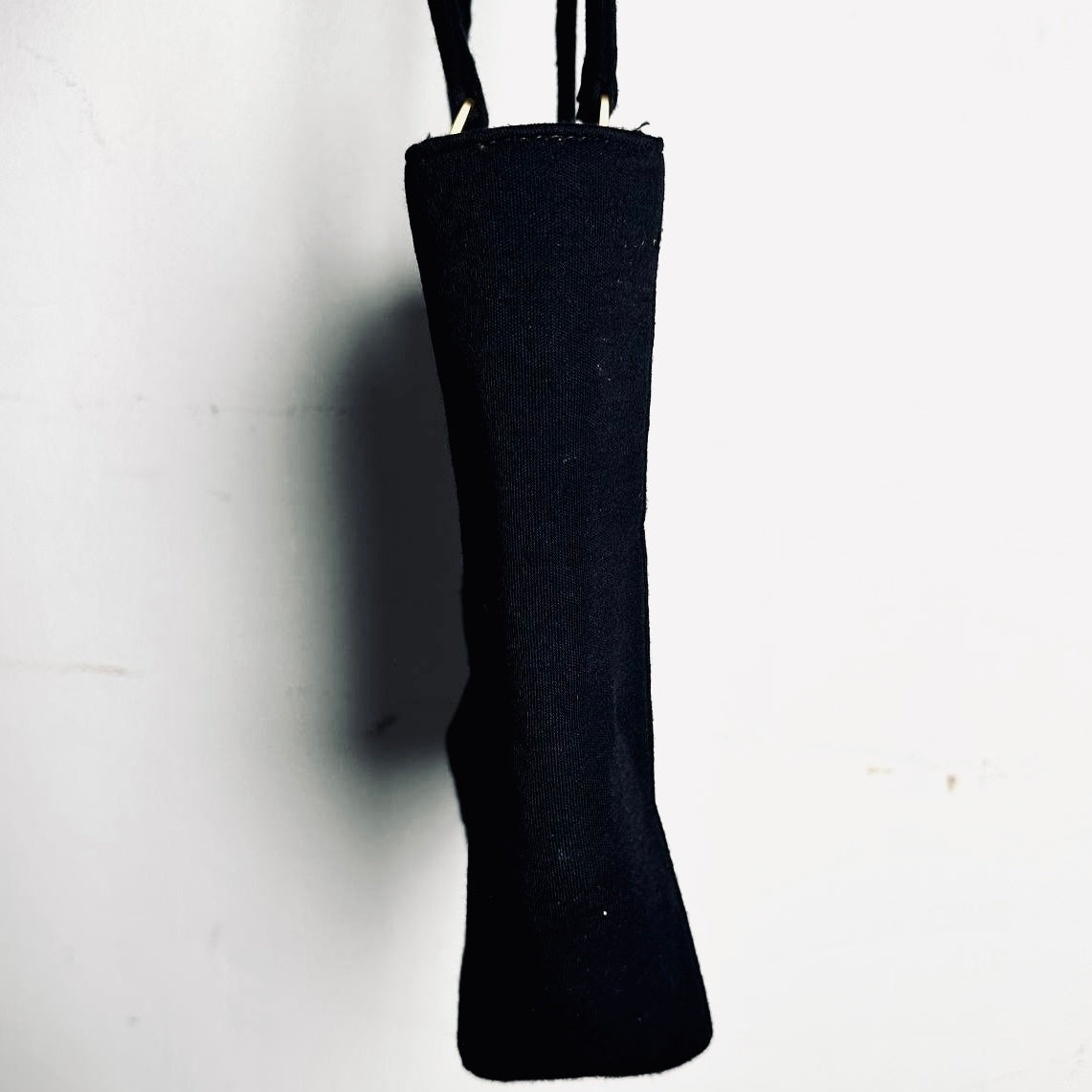 Chanel Black GHW Giant CC Monogram Logo Chocolate Bar Quilted Jersey Fabric Vintage Shopper Shoulder Tote Bag 7s