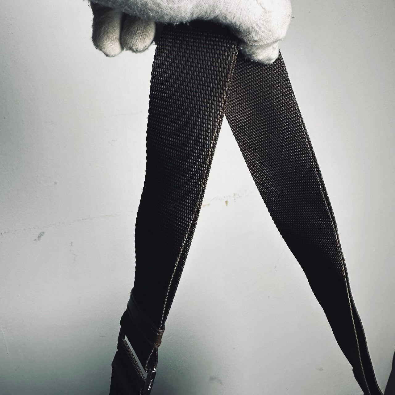 Prada Dark Brown Tessuto Monogram Logo Flap Shoulder Sling Bag