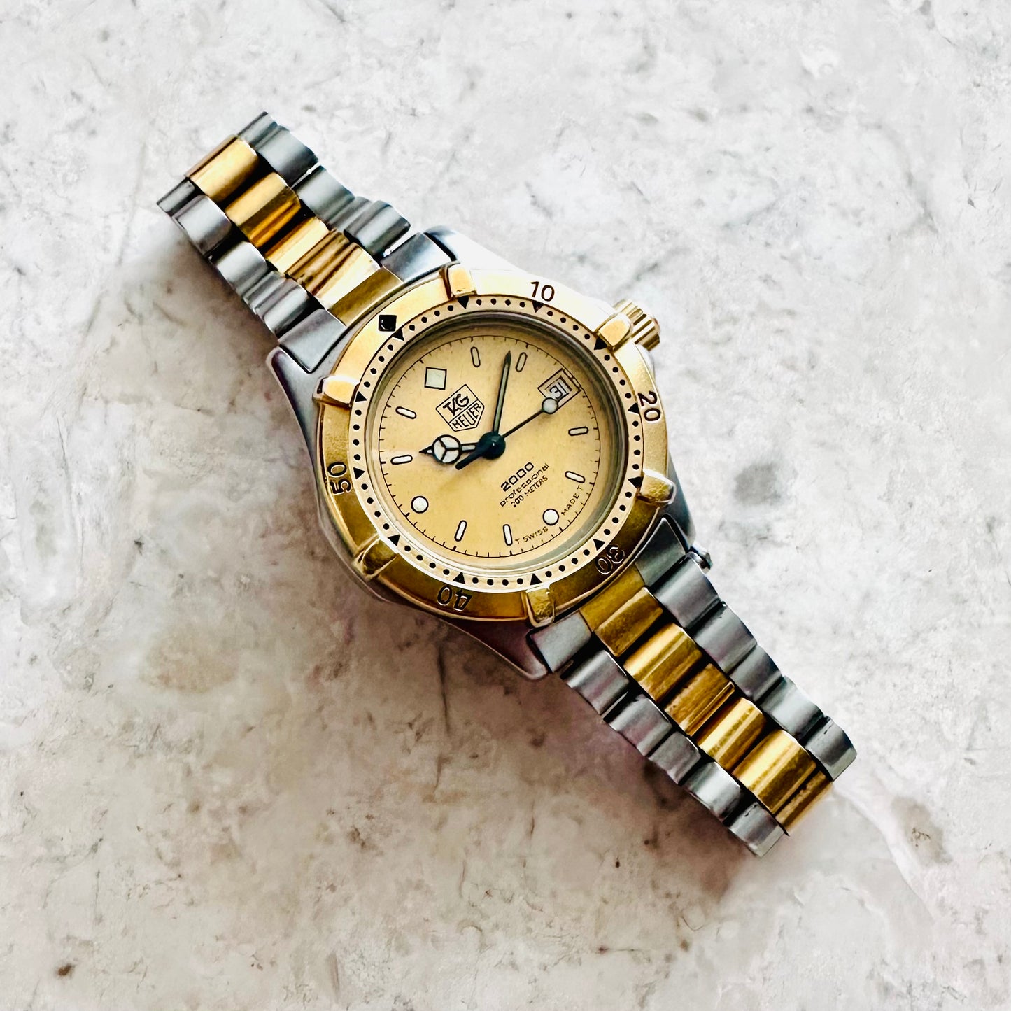 Tag Heuer Professional Gold Dial Stainless Steel Two Tone Gold Quartz 28MM Watch