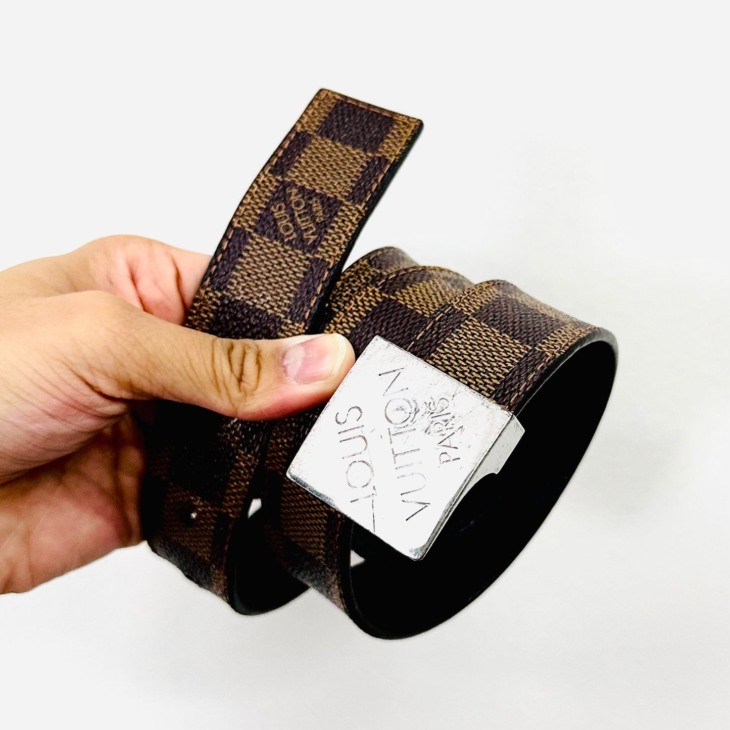 Louis Vuitton LV Damier Ebene DE Monogram Logo Classic Iconic 32MM Belt