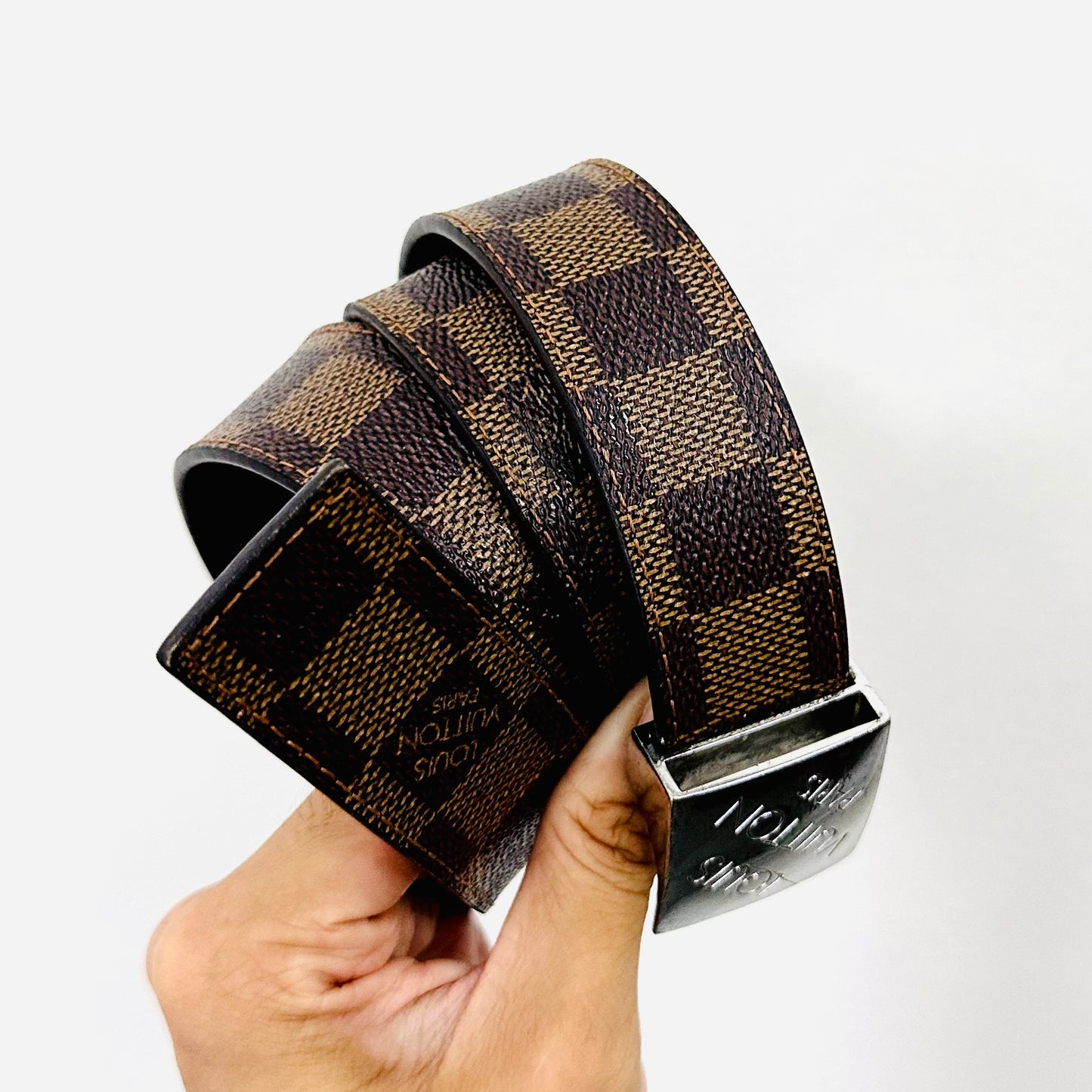 Louis Vuitton LV Damier Ebene DE Monogram Logo Classic Iconic 32MM Belt