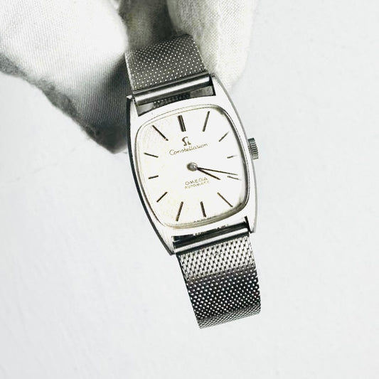 Omega Constellation White Square Dial Stainless Steel Automatic 23MM Vintage Watch