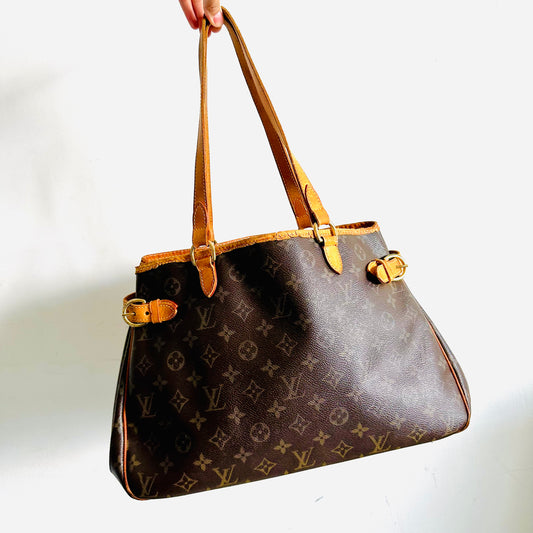 Louis Vuitton LV Batignolles Monogram Logo GHW Shoulder Shopper Tote Bag