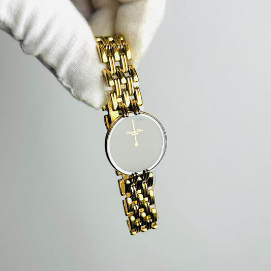 Christian Dior CD Bagira Monogram Logo Gold Stainless Steel Quartz 27MM Watch