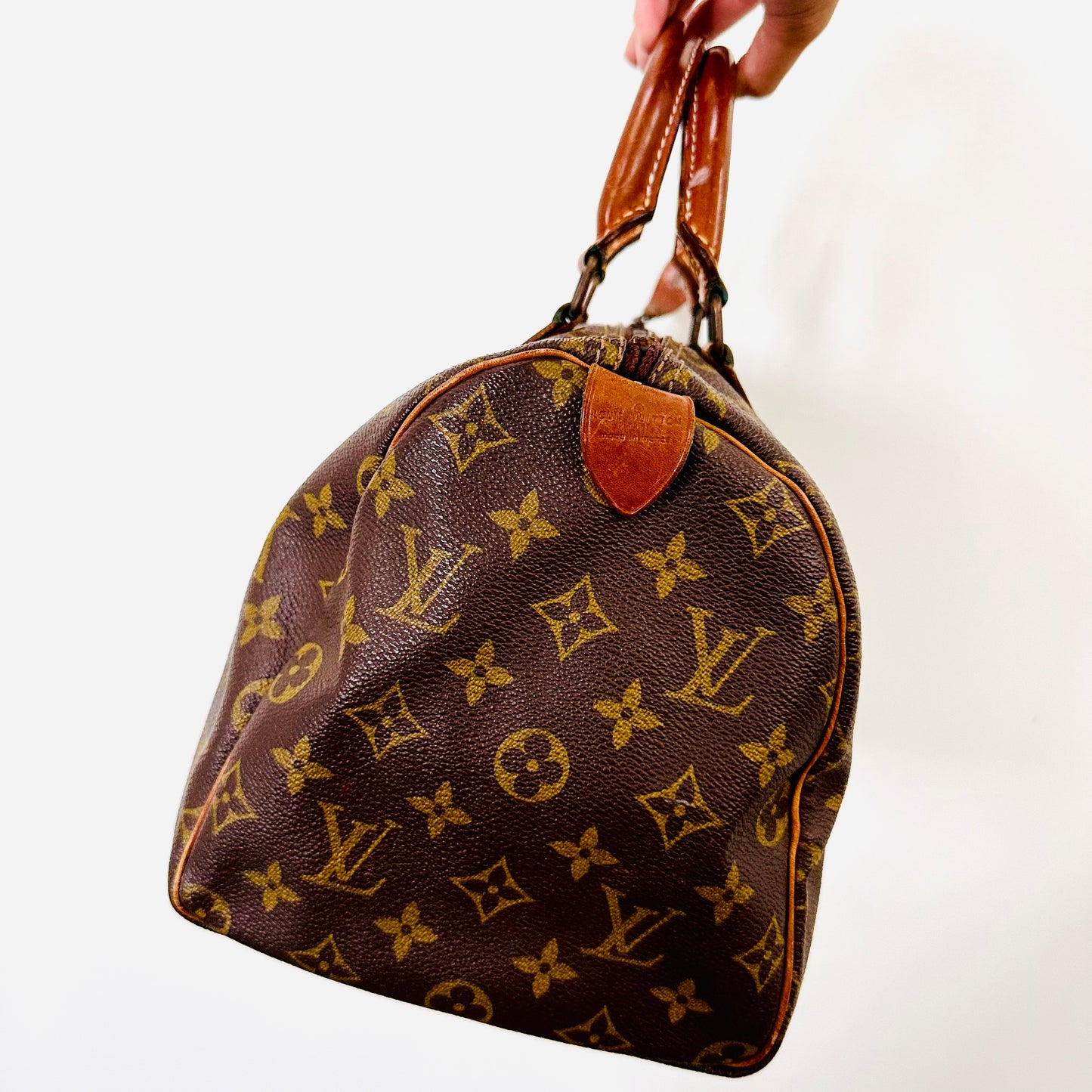 Louis Vuitton LV Boston Speedy 30 Monogram Logo GHW Top Handle Bag