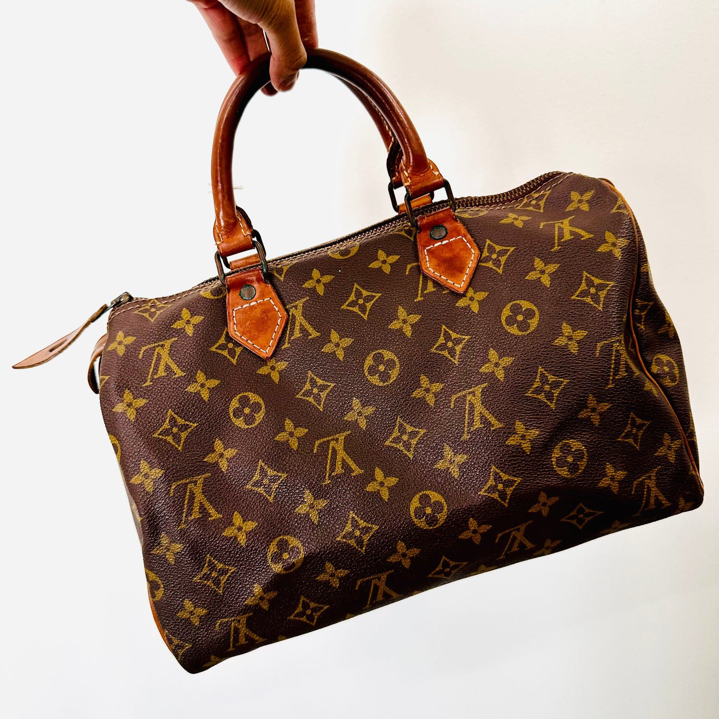 Louis Vuitton LV Boston Speedy 30 Monogram Logo GHW Top Handle Bag