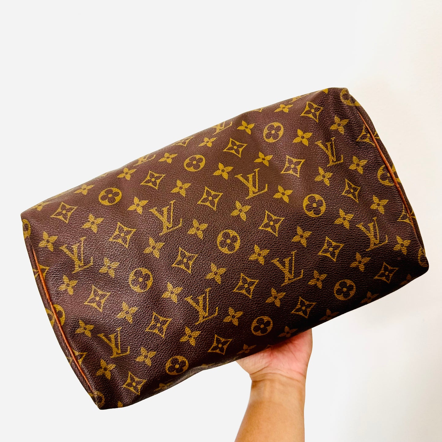 Louis Vuitton LV Boston Speedy 30 Monogram Logo GHW Top Handle Bag