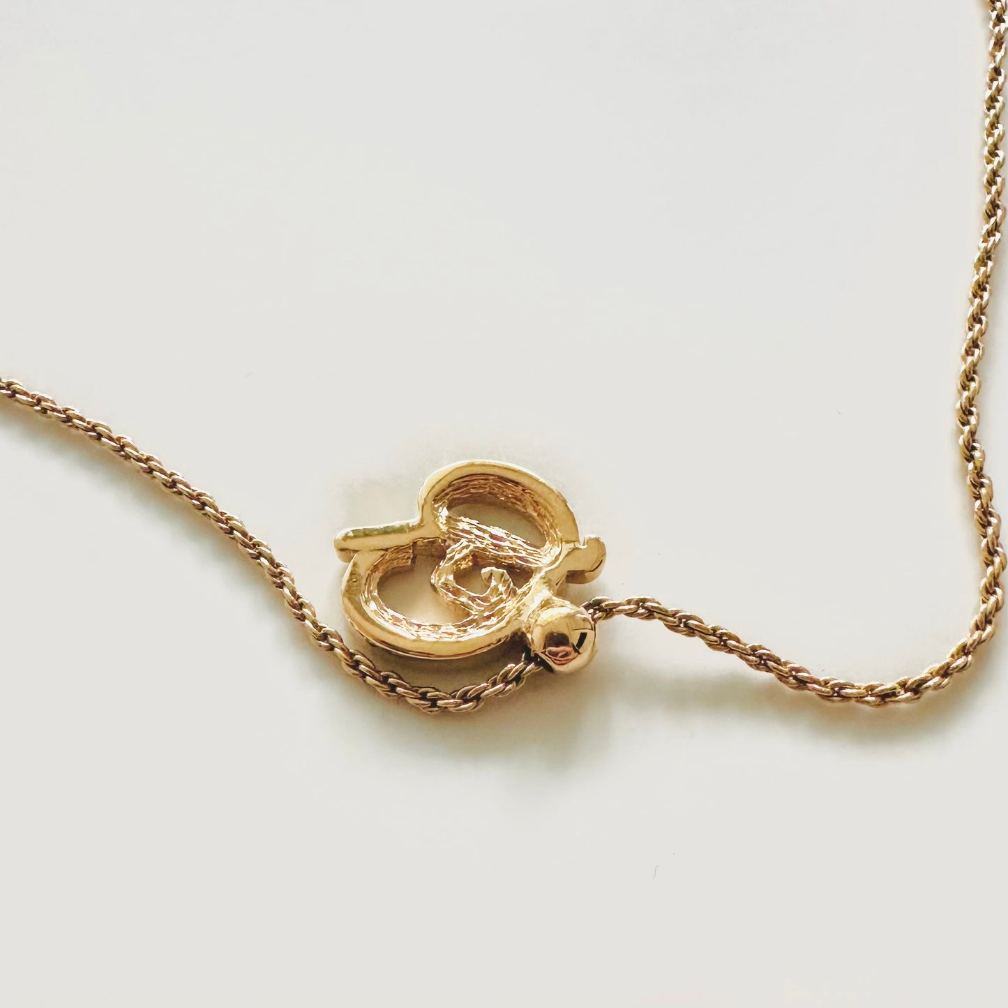 Christian Dior CD Giant Monogram Logo Pendant Light Gold & Crystals Vintage Necklace