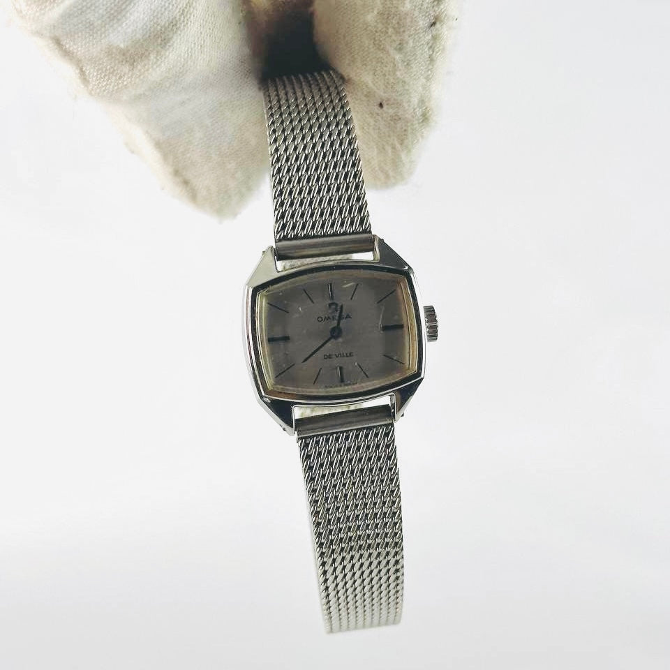 Omega De Ville Square Dial Stainless Steel 21MM Mechanical Vintage Watch