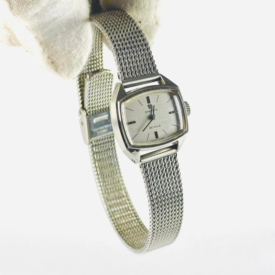 Omega De Ville Square Dial Stainless Steel 21MM Mechanical Vintage Watch