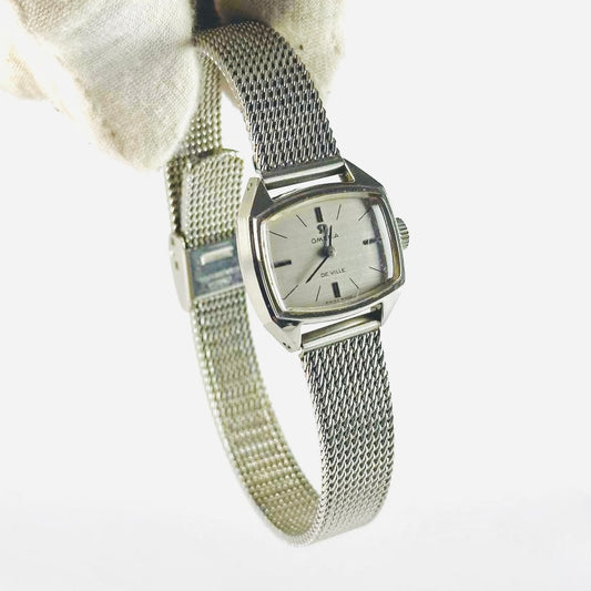 Omega De Ville Square Dial Stainless Steel 21MM Mechanical Vintage Watch