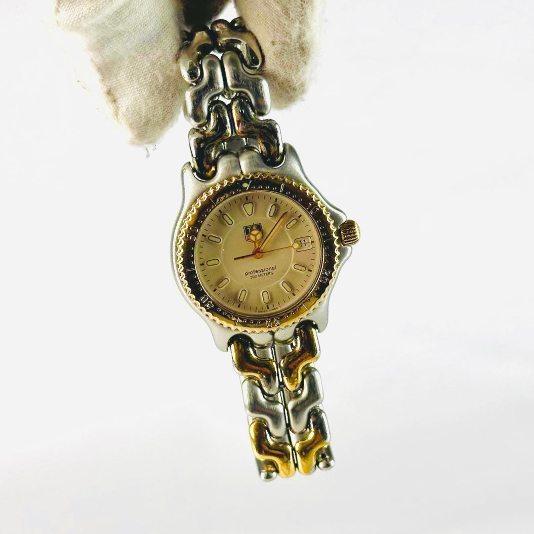 Tag Heuer Professional WG1221-K0 White Dial Stainless Steel Two Tone Gold Quartz 33MM Watch