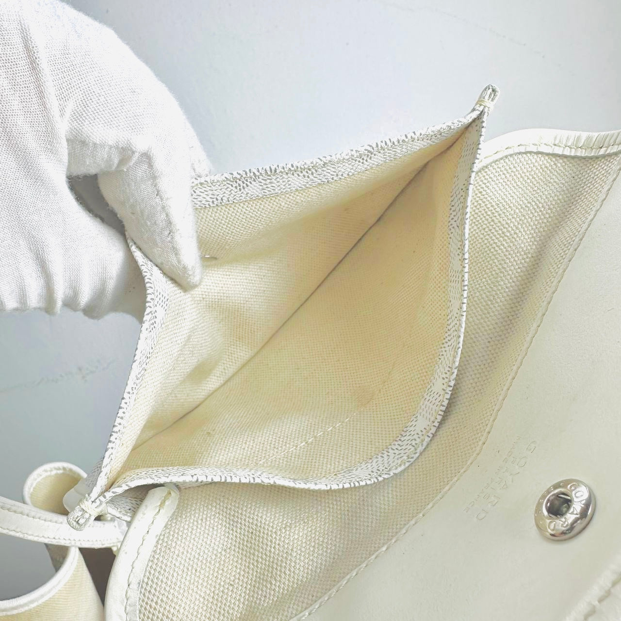 Goyard White Saint Louis GM Monogram Shopper Shoulder Tote Bag With Pouch