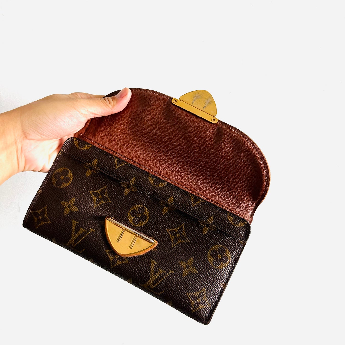 Louis Vuitton LV Eugenie Monogram Logo GHW Flap Long Wallet