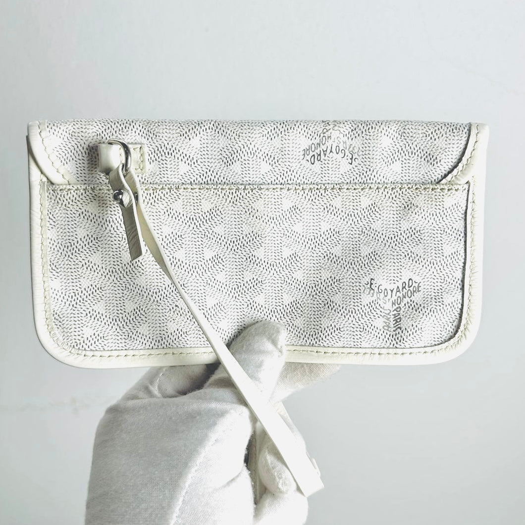 Goyard White Saint Louis GM Monogram Shopper Shoulder Tote Bag With Pouch
