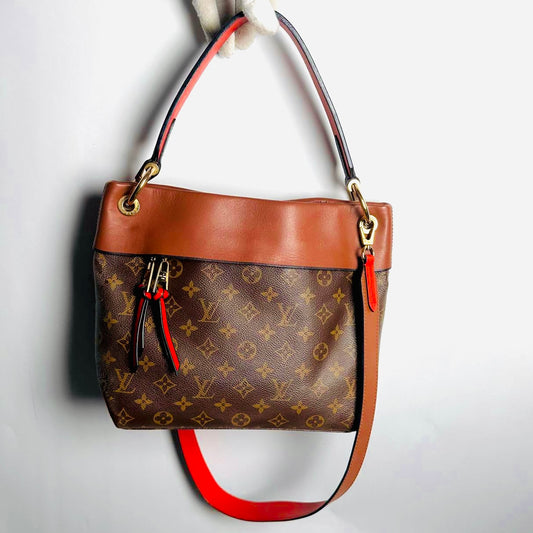 Louis Vuitton LV Tuileries Besace Monogram Logo GHW 2-Way Top Handle Hobo Baguette Shoulder Sling Bag