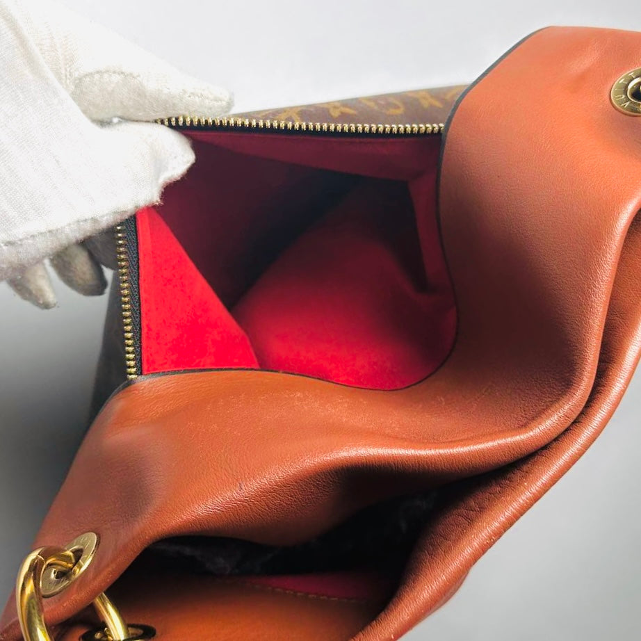 Louis Vuitton LV Tuileries Besace Monogram Logo GHW 2-Way Top Handle Hobo Baguette Shoulder Sling Bag