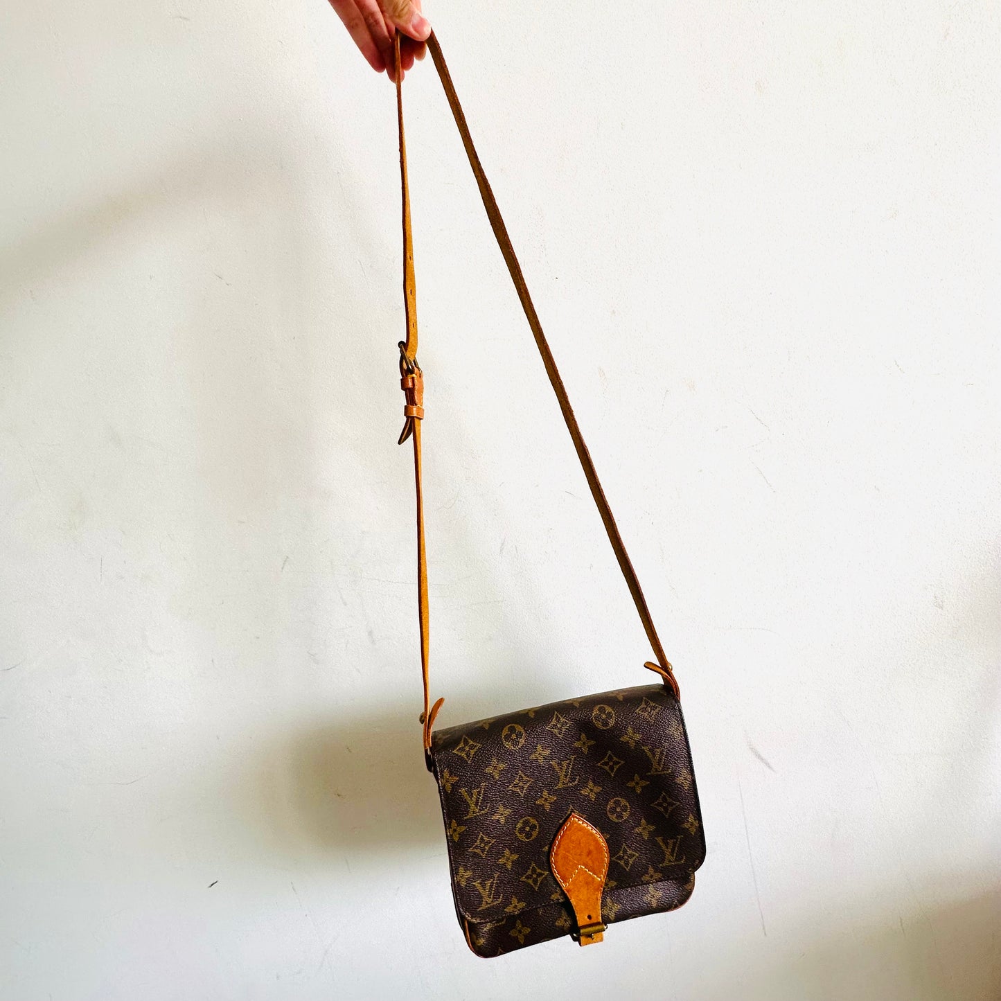 Louis Vuitton LV Cartouchiere PM Monogram Logo GHW Flap Vintage Shoulder Sling Bag