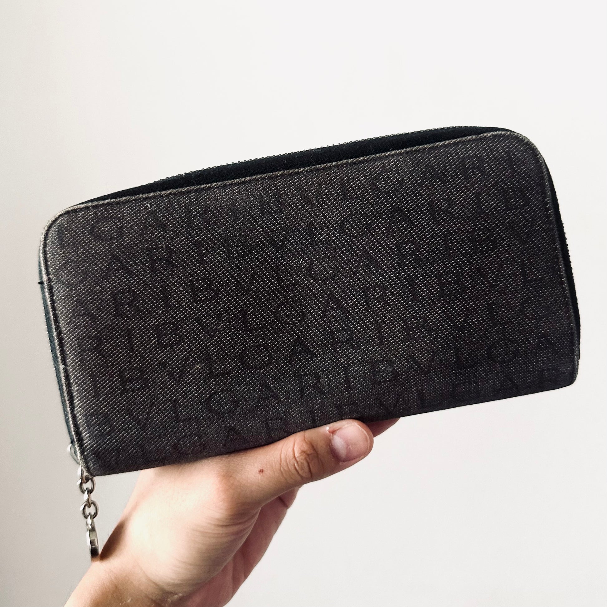 Bvlgari Bulgari Black Logomania Monogram Logo Zippy Zip Around