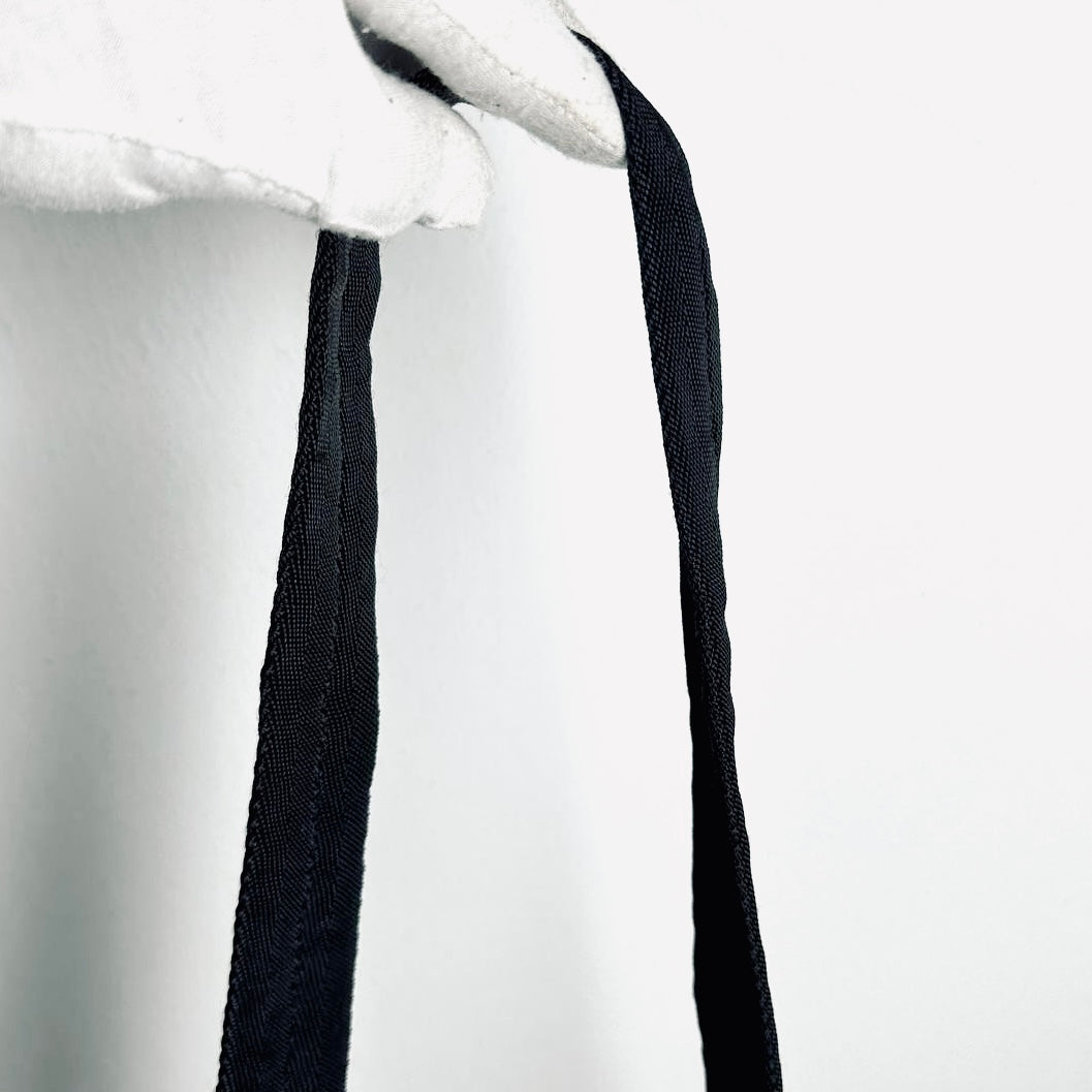 Prada Black Tessuto Monogram Logo Nylon & Leather Shoulder Sling Bag