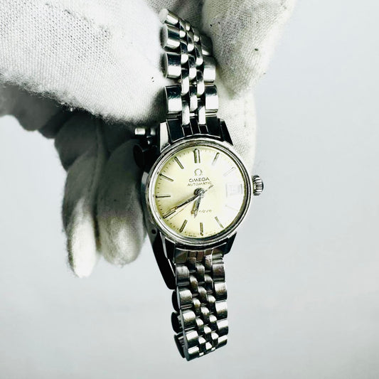 Omega Geneve Silver Stainless Steel Round Dial 21MM Automatic Vintage Watch
