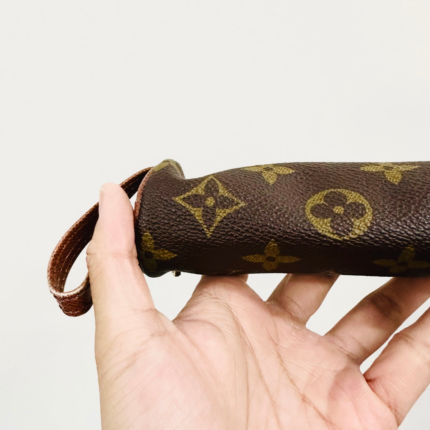 Louis Vuitton LV Monogram Logo GHW Mini Papillon Roller Pochette Wrislet Pouch Clutch