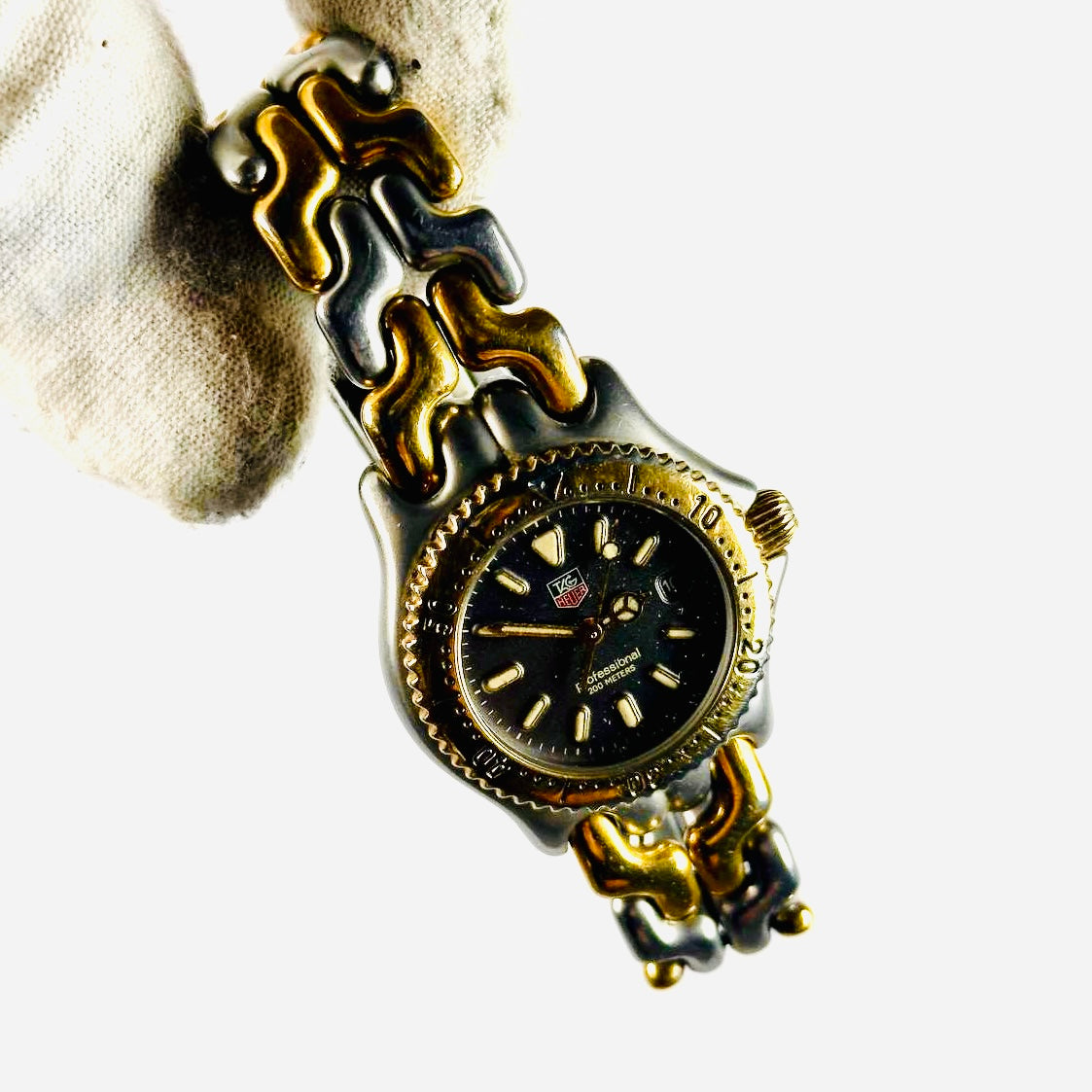 Tag Heuer Professional Black Dial Two Tone Stainless Steel Quartz 28MM Watch