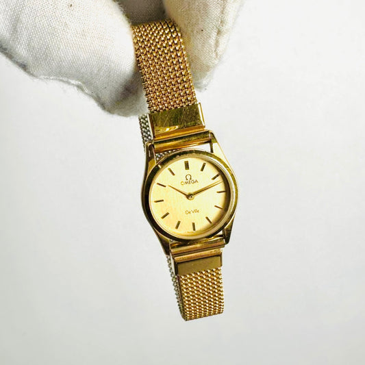 Omega De Ville Gold Round Dial Stainless Steel Vintage 23MM Watch