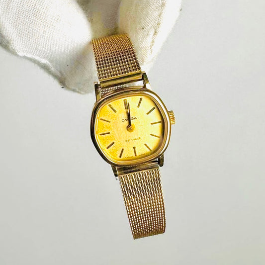 Omega De Ville Gold Round Dial Stainless Steel Vintage 21MM Watch