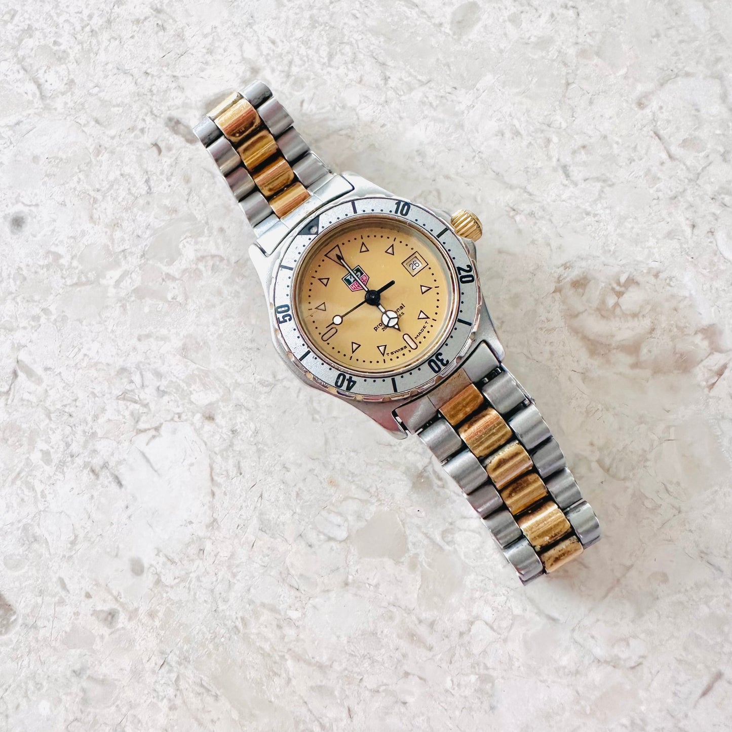 Tag Heuer Professional Gold Dial Two Tone Stainless Steel Quartz 28MM Watch