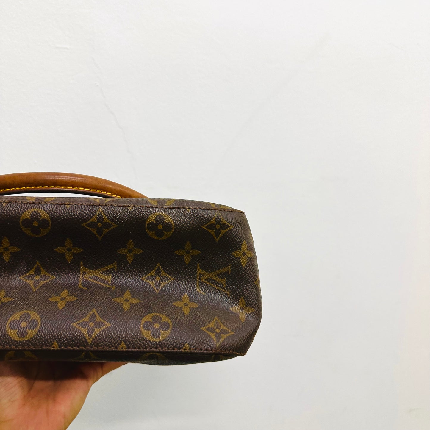 Louis Vuitton LV Looping Monogram Logo GHW Top Handle Hobo Baguette Shoulder Bag