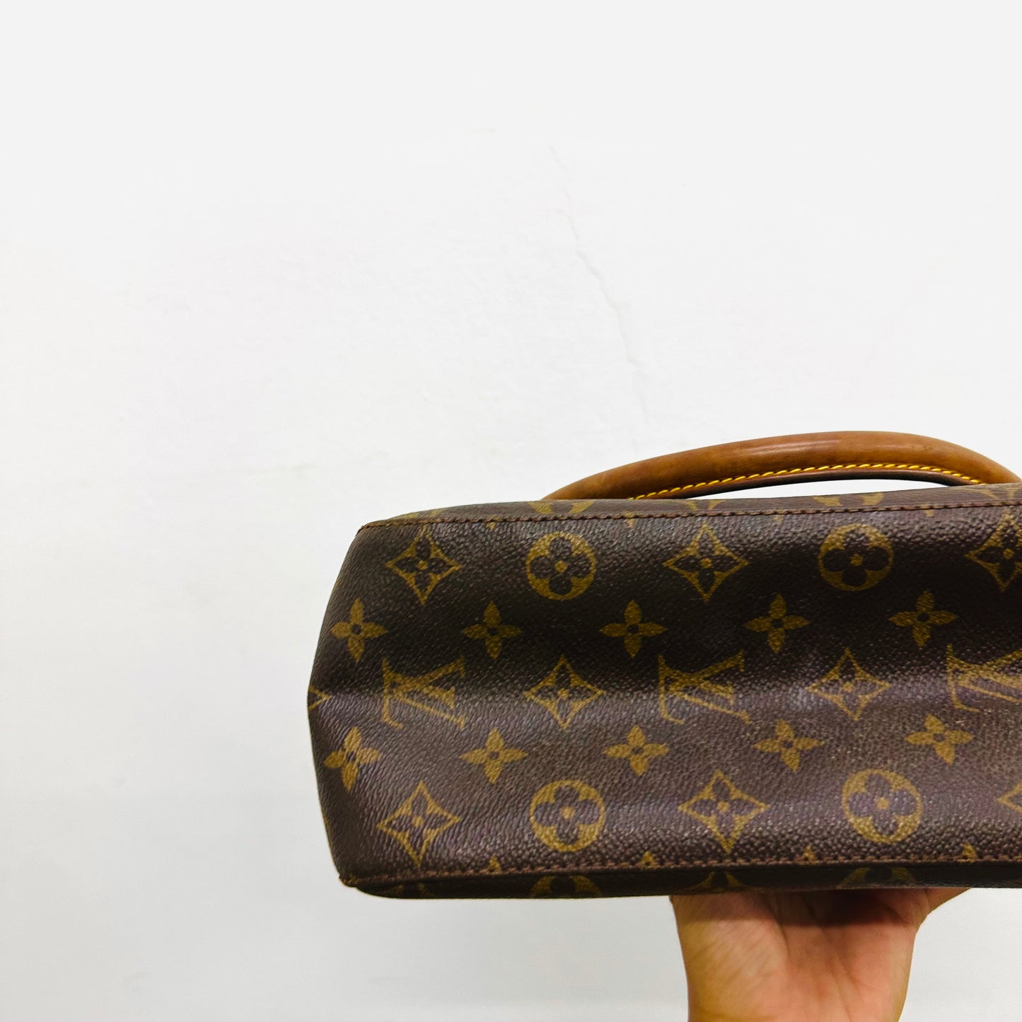 Louis Vuitton LV Looping Monogram Logo GHW Top Handle Hobo Baguette Shoulder Bag