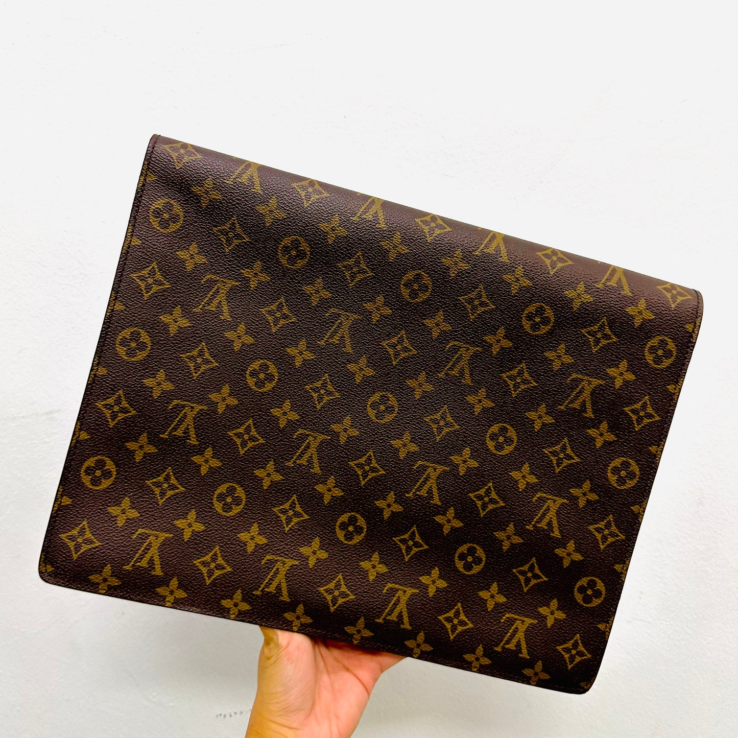 Louis Vuitton LV Porte Document Senator Monogram Logo GHW Flap Pouch Clutch Case