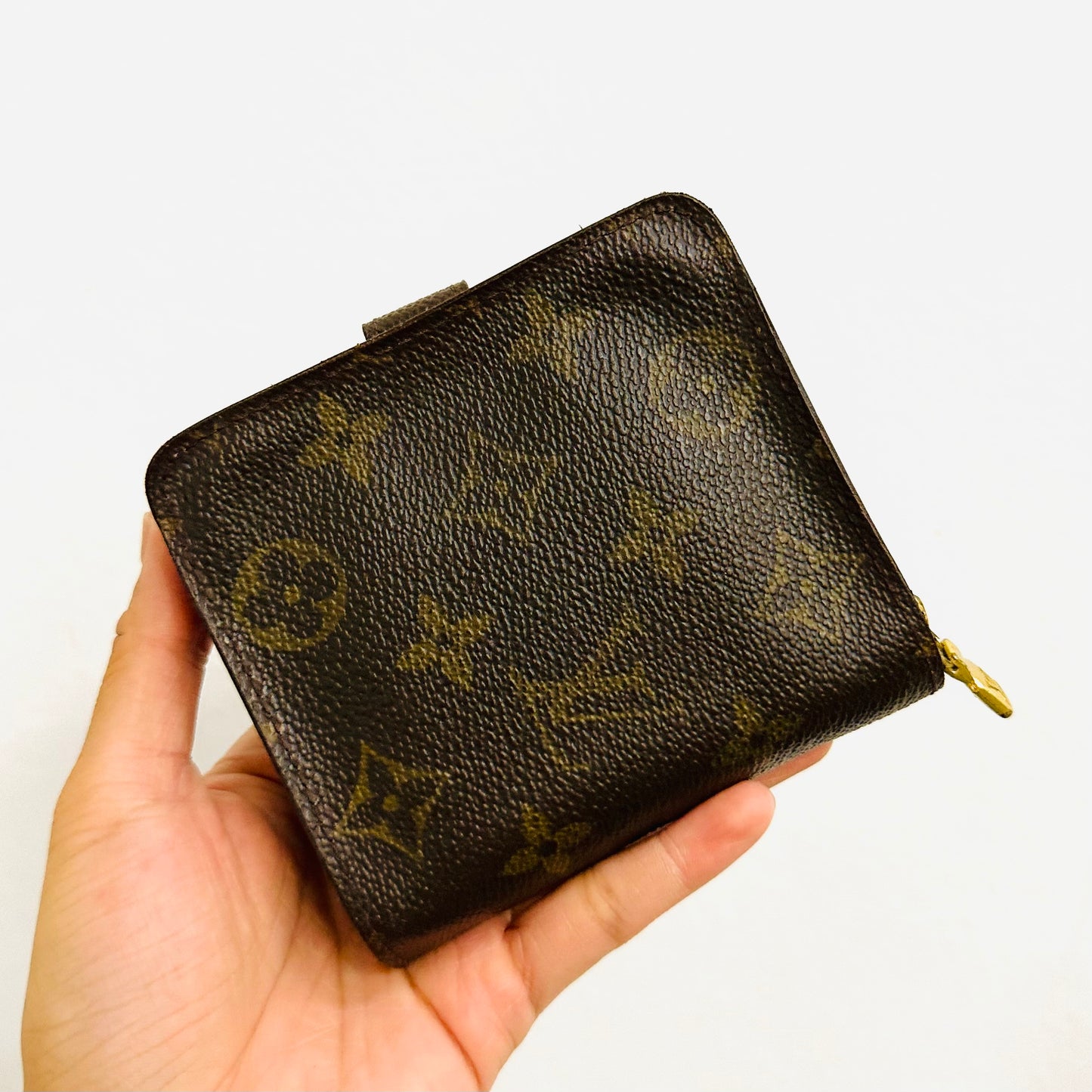 Louis Vuitton LV Porte Monnaie GHW Monogram Logo Flap Compact Bifold Wallet