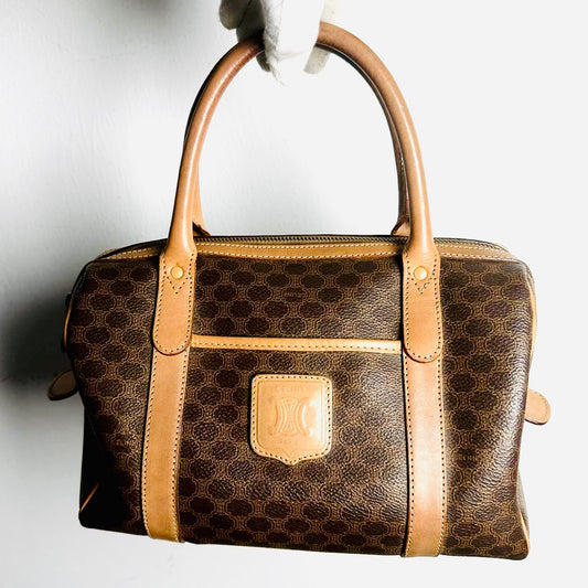 Celine Triomphe Macadam Monogram Logo GHW Boston Speedy 25 Top Handle Vintage Bag