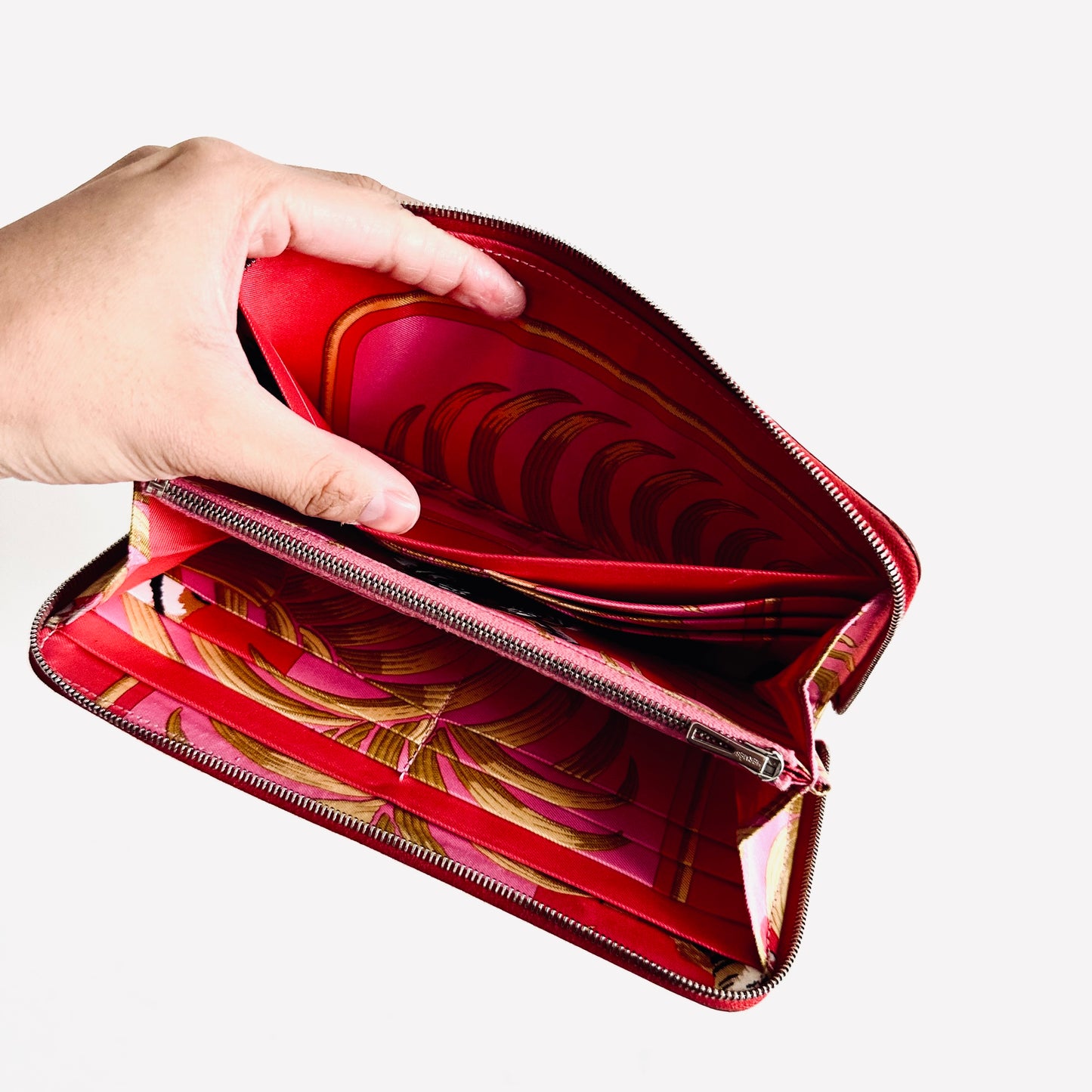 Hermes Dark Red Azap Silk In Classic Classique Long Zippy Zip Around Epsom Leather Wallet