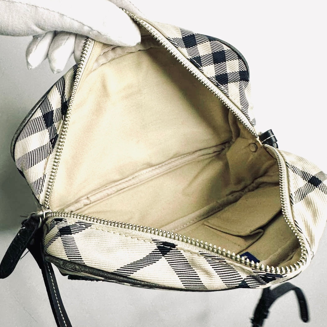 Burberry Beige / Black Classic Check Nova Haymarket Checkered Shoulder Sling Bag
