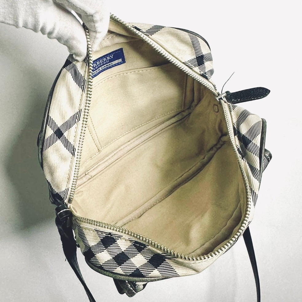 Burberry Beige / Black Classic Check Nova Haymarket Checkered Shoulder Sling Bag